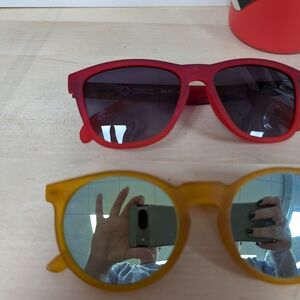 Set Of Goodr Sunglasses- Scratch On Lens Of Yellow